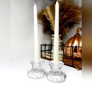 Vintage Crystal Double Side Candle Holder, Glass Votive Tealight Candle Holder